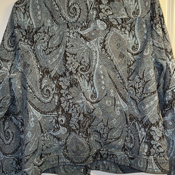 Christopher & Banks Blue Paisley Jean Jacket - Picture 7 of 8
